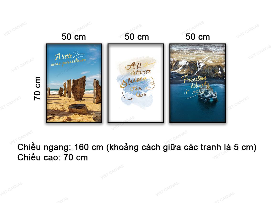 Bộ 3 Tranh Biển Cả Và Quotes - NT841