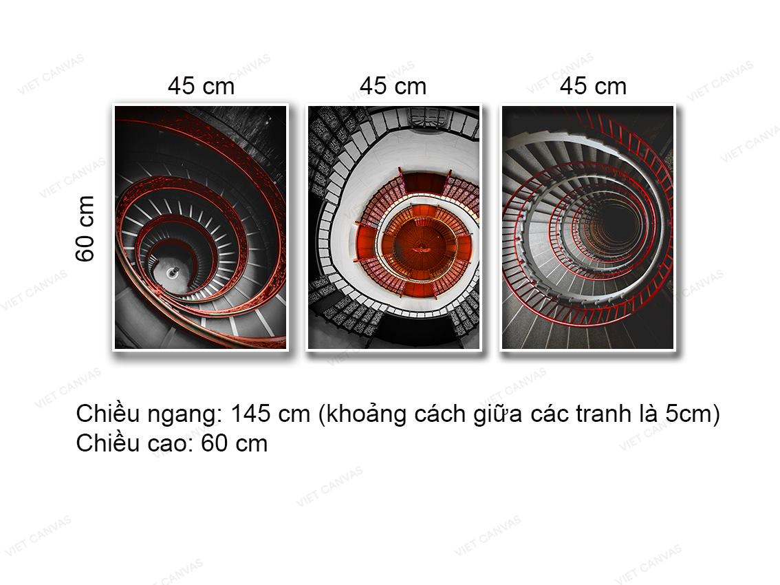 Bộ 3 Tranh Cầu Thang Xoắn - NT932