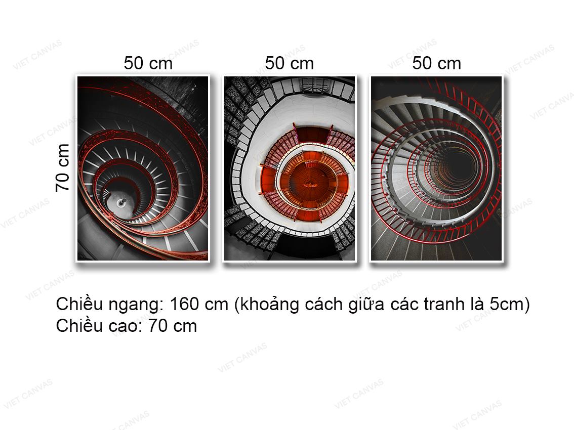 Bộ 3 Tranh Cầu Thang Xoắn - NT932