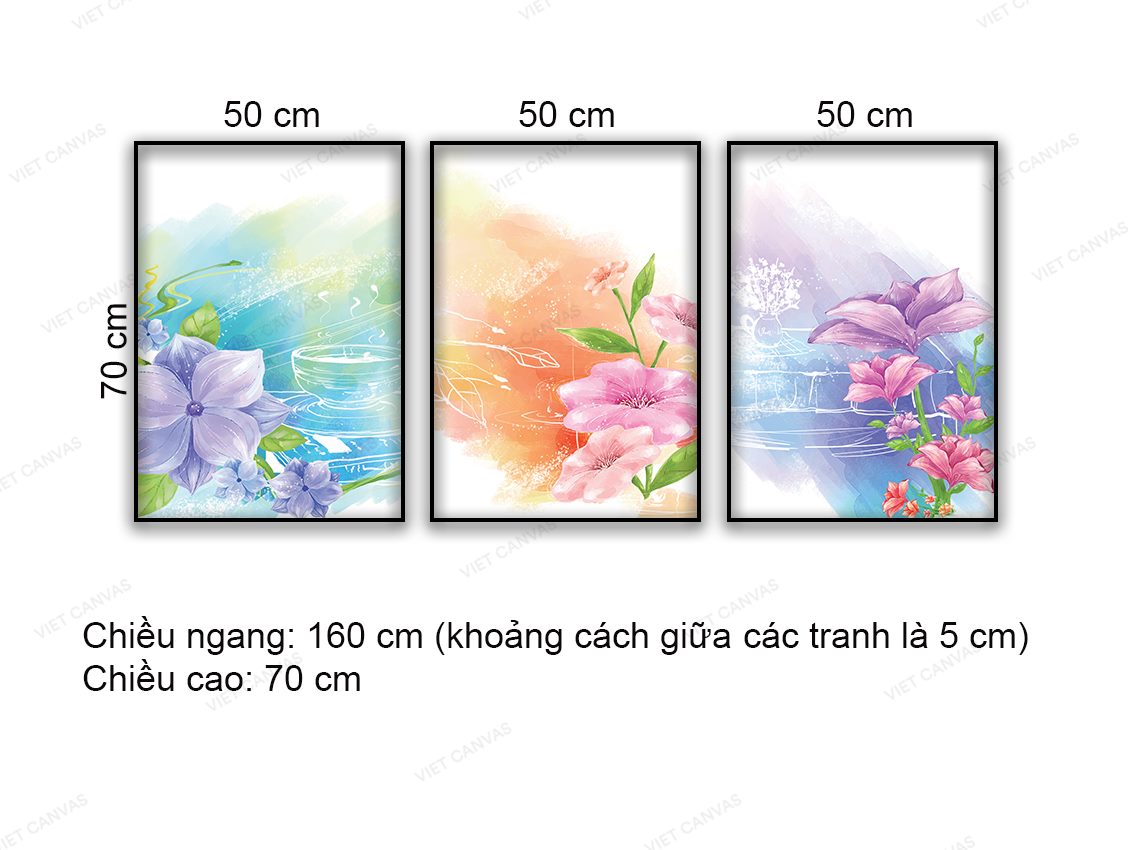 Bộ 3 Tranh Sắc Hoa Ngày Mới - NT897