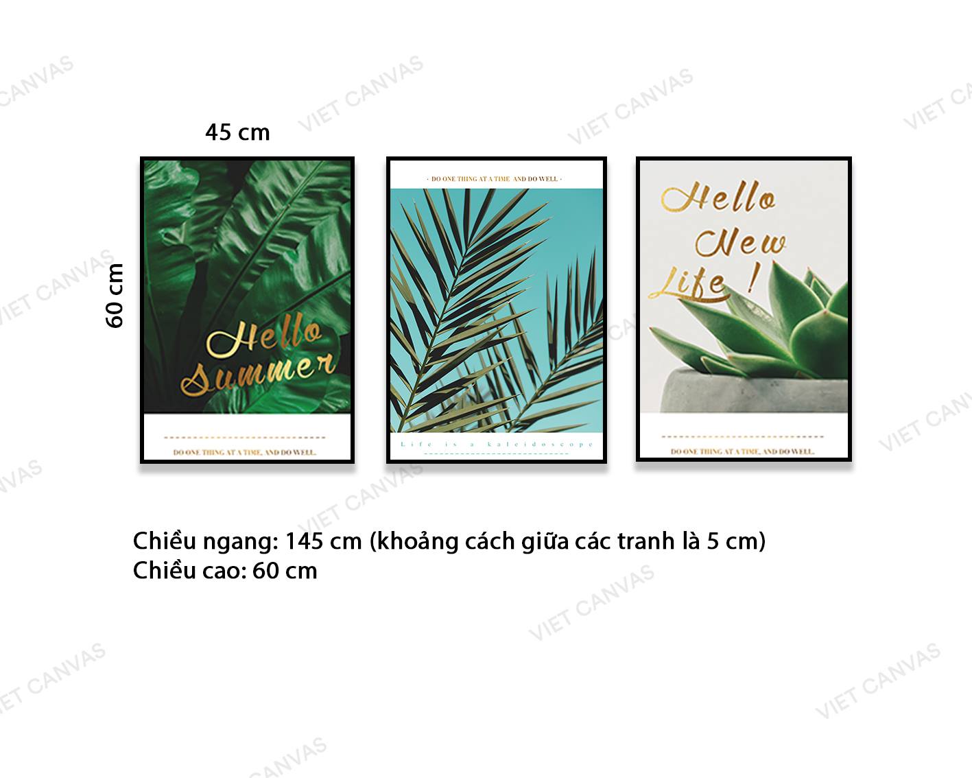 Bộ 3 Tranh Lá Cây Tươi Mát - NT969