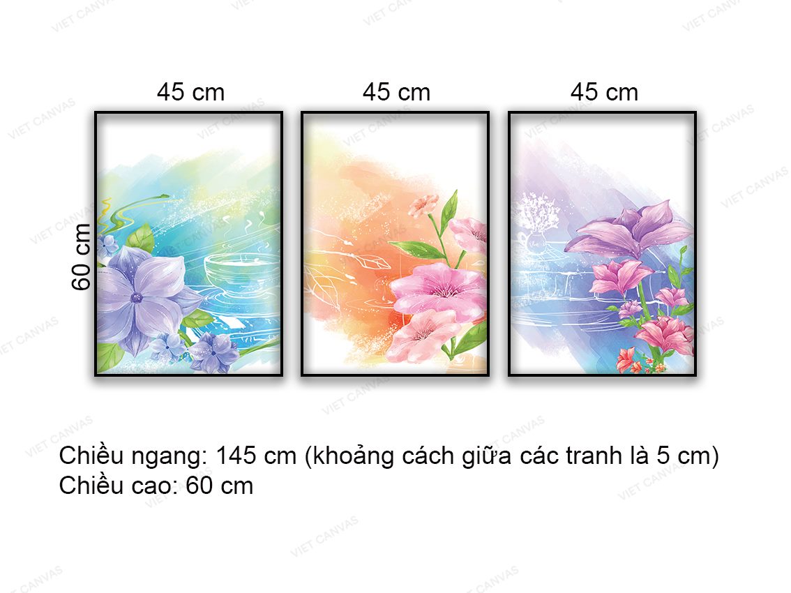 Bộ 3 Tranh Sắc Hoa Ngày Mới - NT897