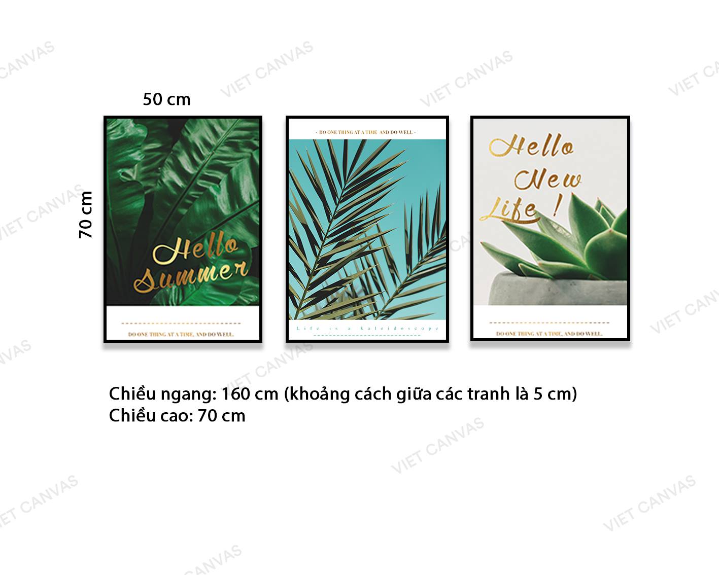 Bộ 3 Tranh Lá Cây Tươi Mát - NT969