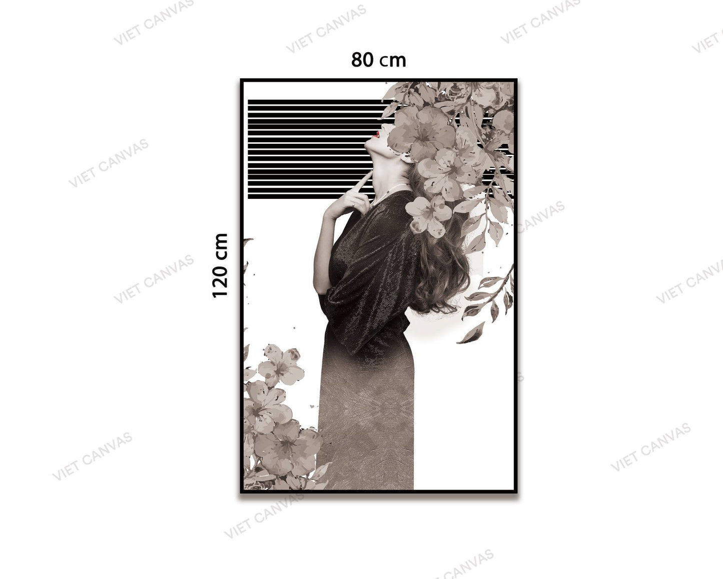 Tranh Cô Gái Bên Nhành Hoa - NT961