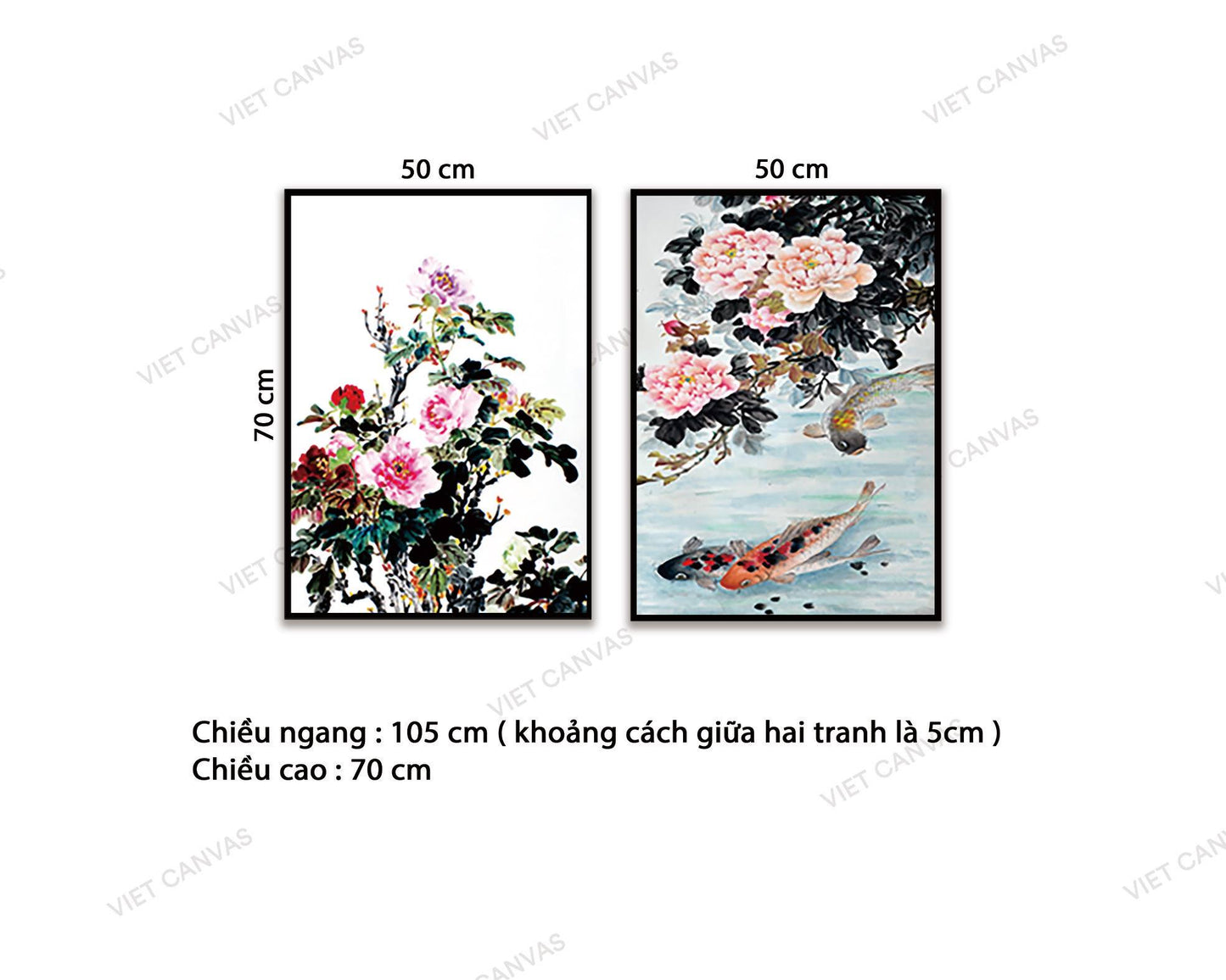 Bộ 2 Tranh Đóa Hoa Mẫu Đơn Nở Rộ - NT990