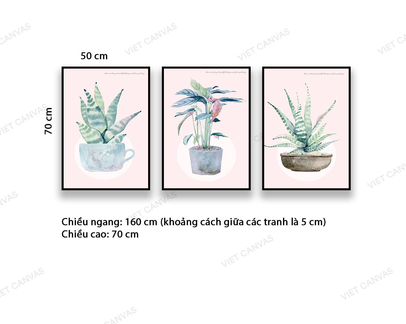 Bộ 3 Tranh Chậu Cây Xinh - NT982
