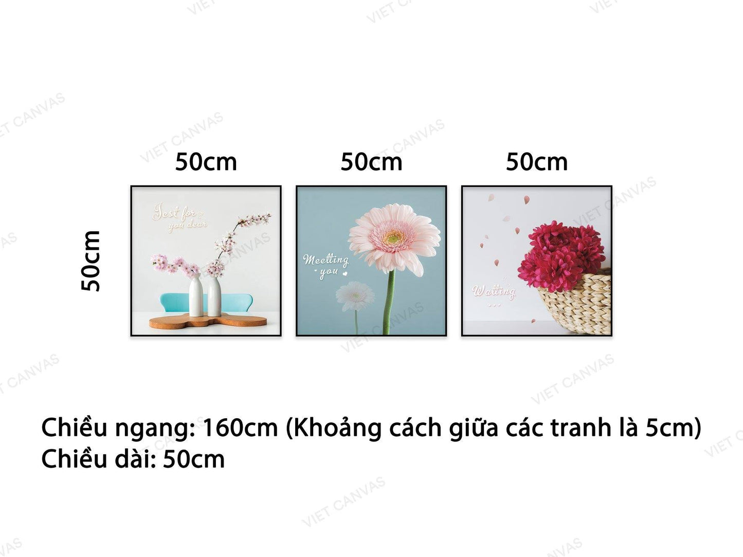 Bộ 3 Tranh Những Loài Hoa Xinh - NT839
