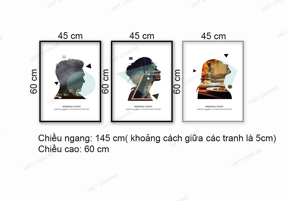 Bộ 3 Tranh Khắc Họa Hình Người - NT997