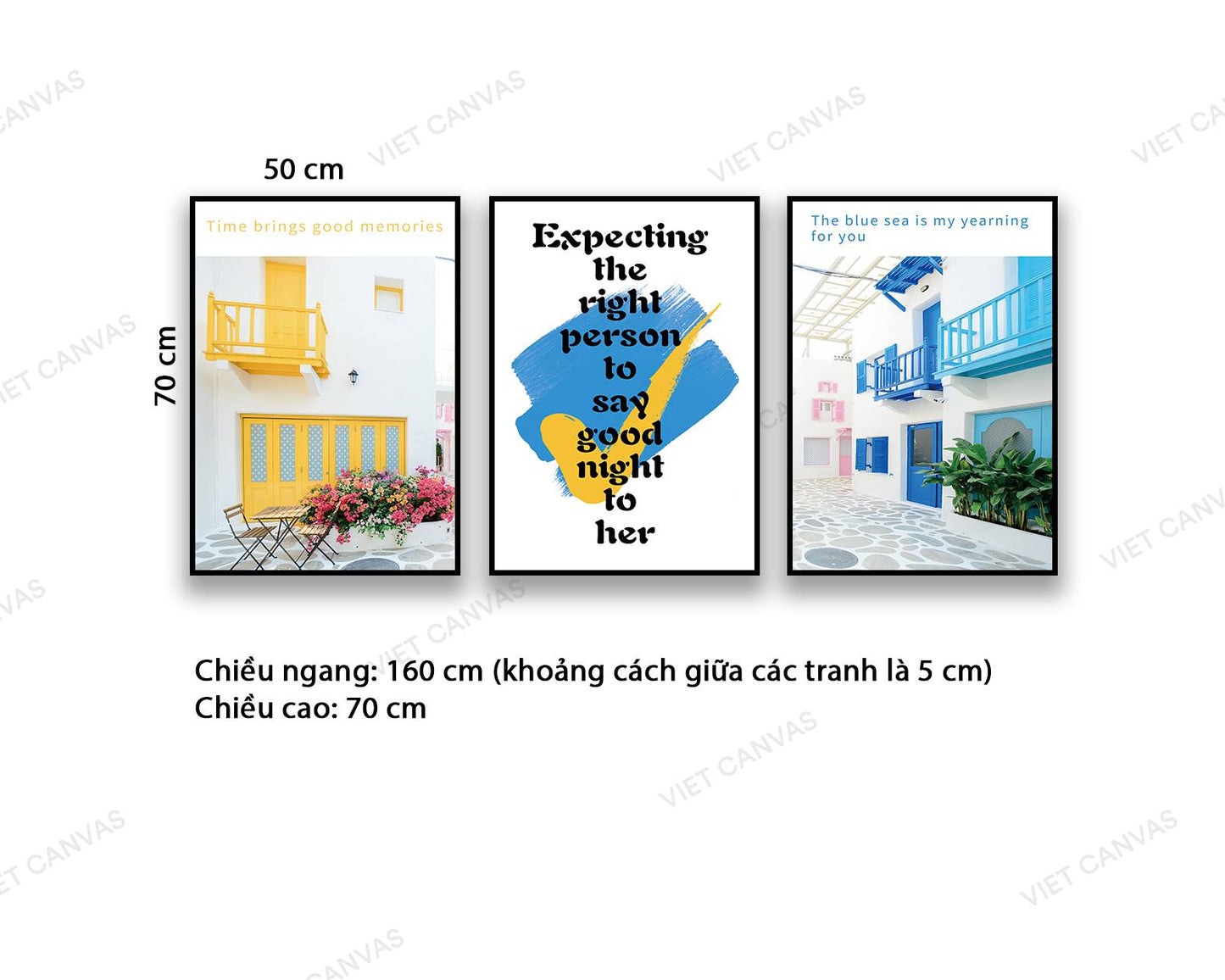 Bộ 3 Tranh Khung Cửa Sổ Và Quotes - NT860