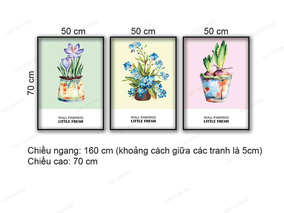Bộ 3 Tranh Lọ Hoa Xinh - NT899