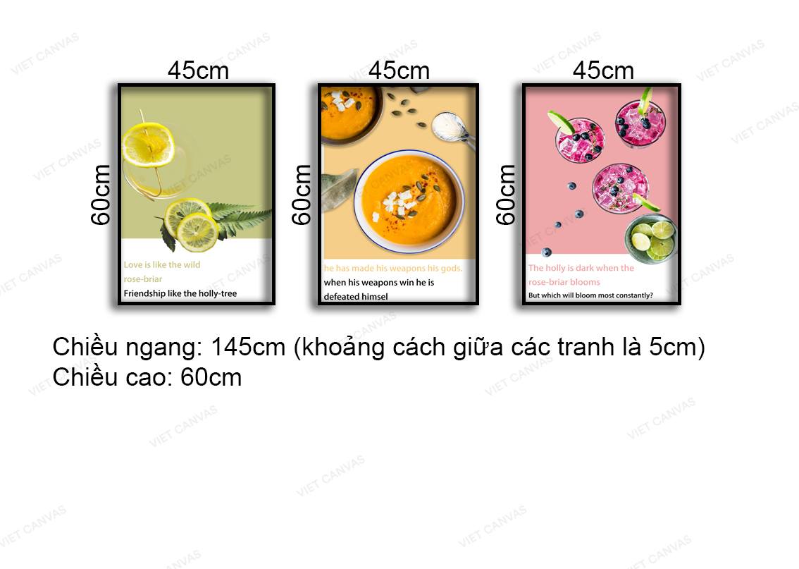 Bộ 3 Tranh Món Tráng Miệng - NT966