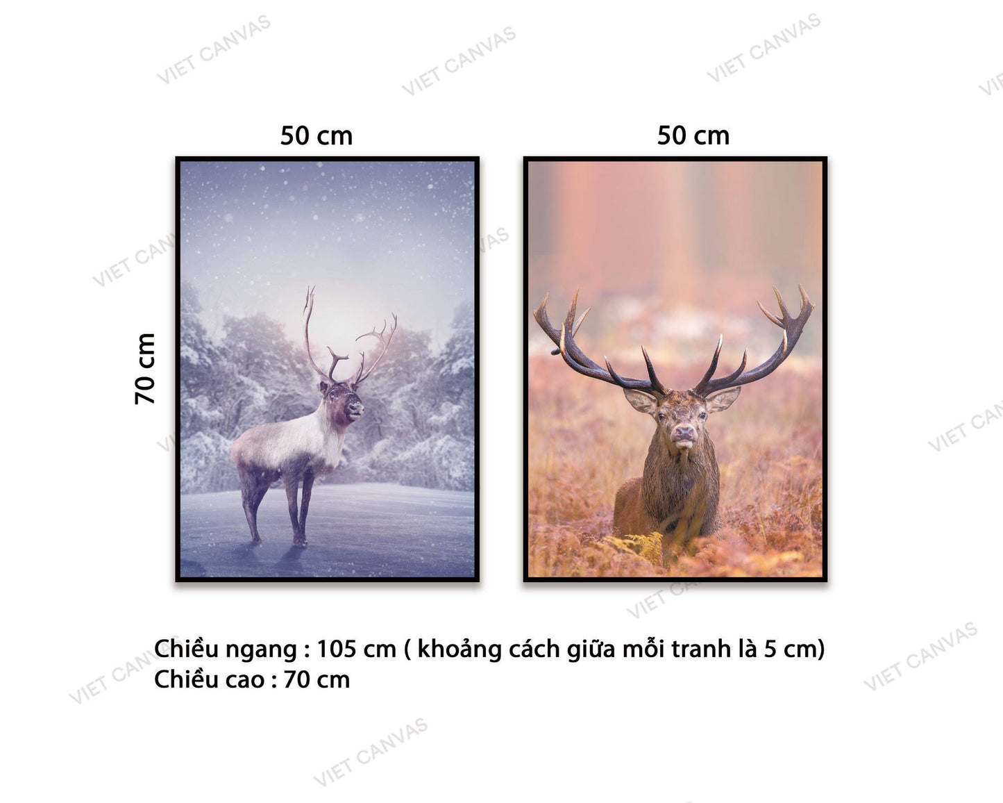 Bộ 2 Tranh Sừng Hươu Ấn Tượng - NT987