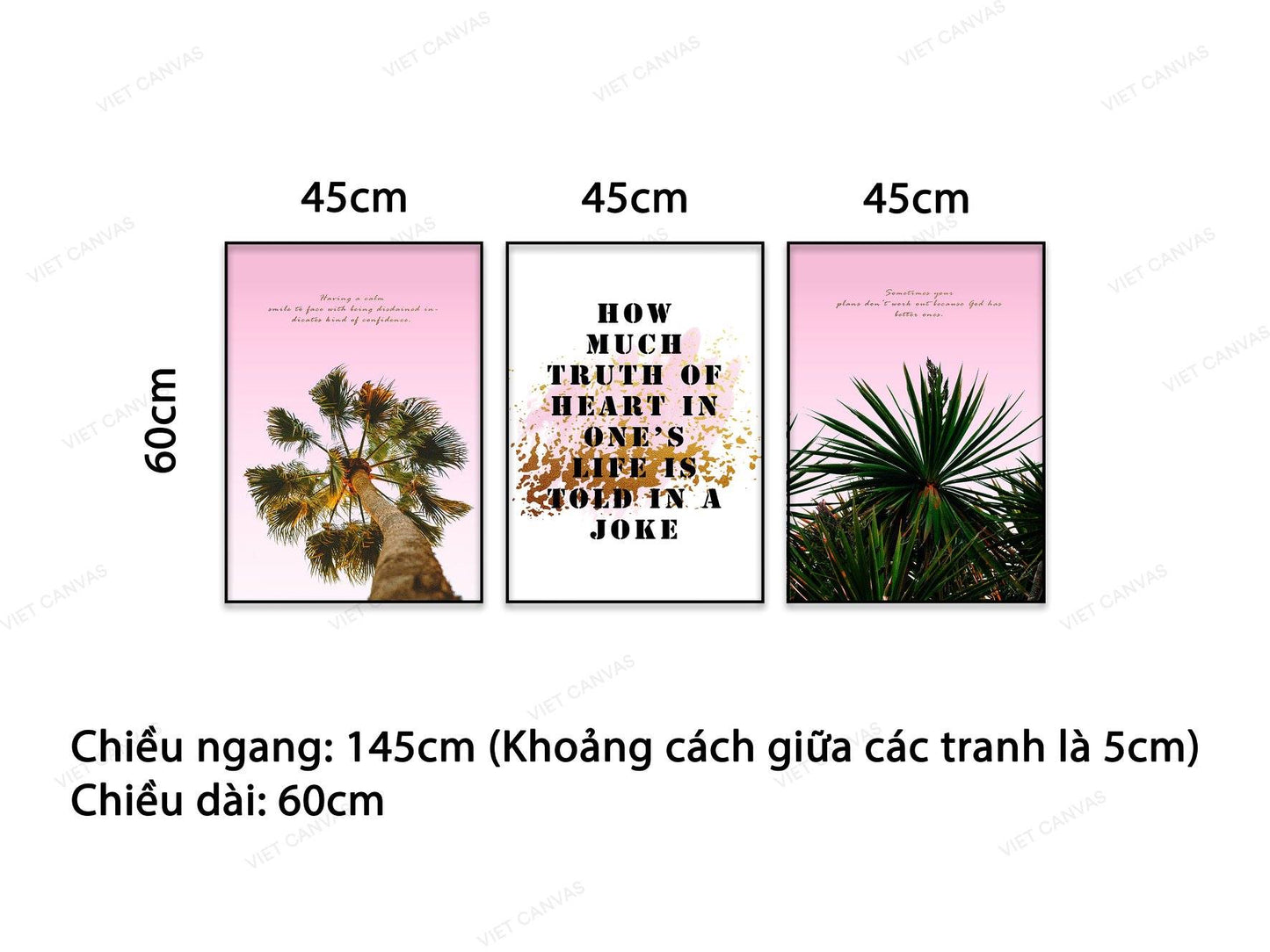 Bộ 3 Tranh Dưới Bóng Cây Xanh Và Quotes - VA024