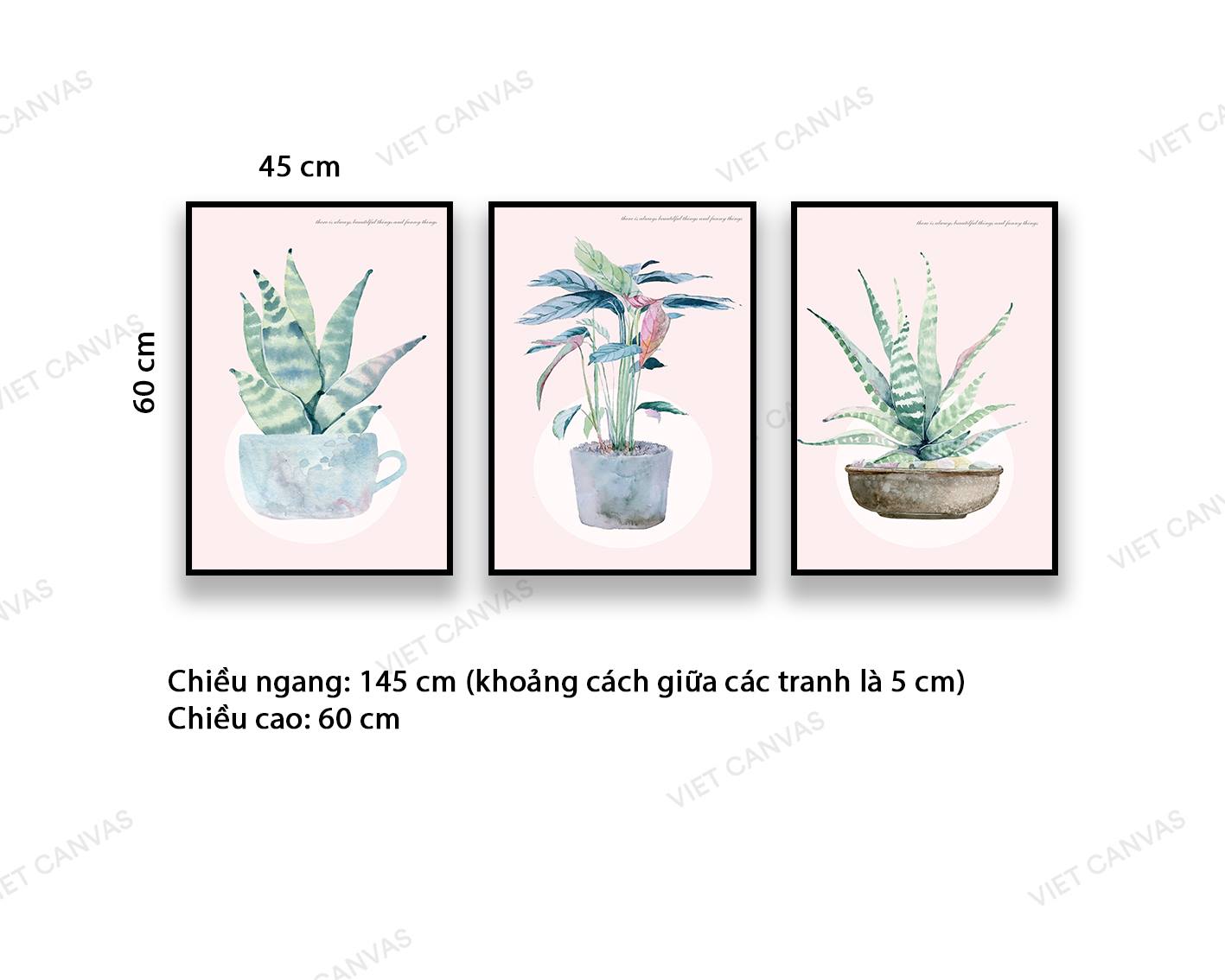 Bộ 3 Tranh Chậu Cây Xinh - NT982