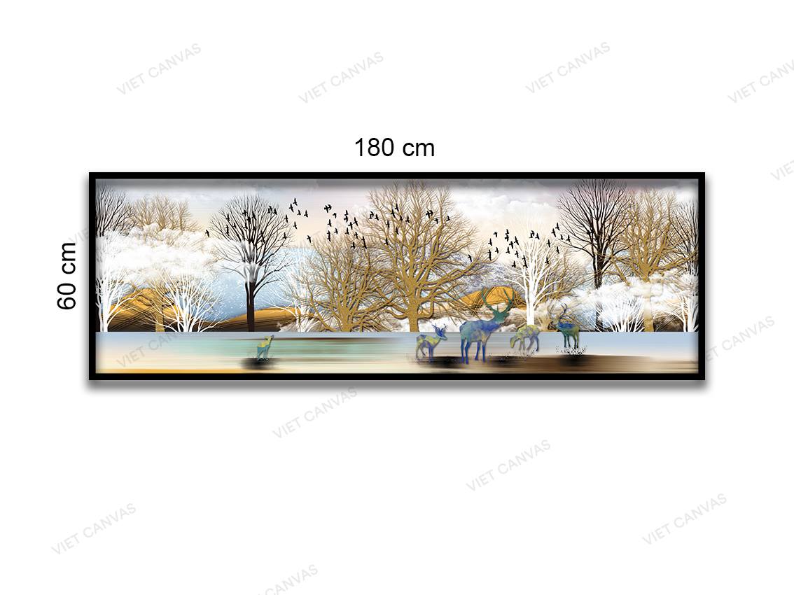 Tranh Hươu Và Vườn Cây Khô - VA112