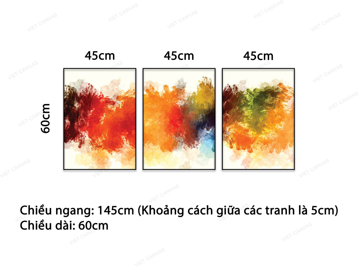 Bộ 3 Tranh Trừu Tượng Nhiều Màu - HD048