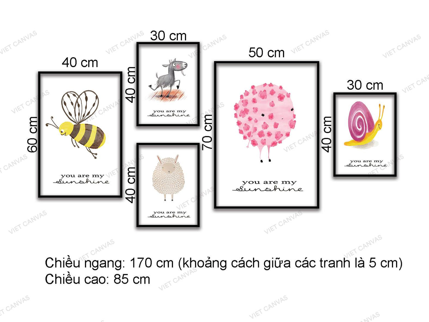 Bộ 5 Tranh Những Con Vật Đáng Yêu - HD454