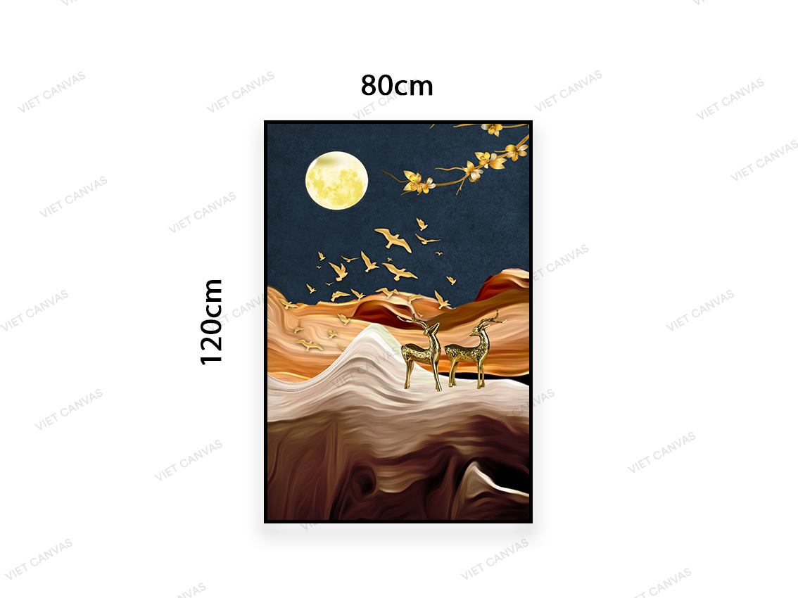 Tranh Hươu Dưới Bóng Trăng Tròn - VC710