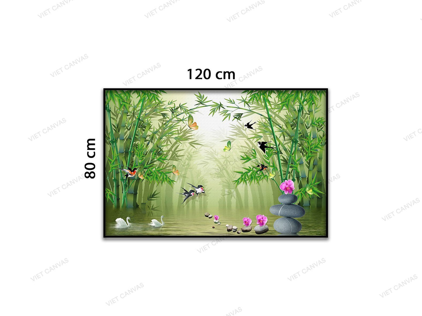 Tranh Phong Cảnh Làng Tre Tươi Mát - VB883