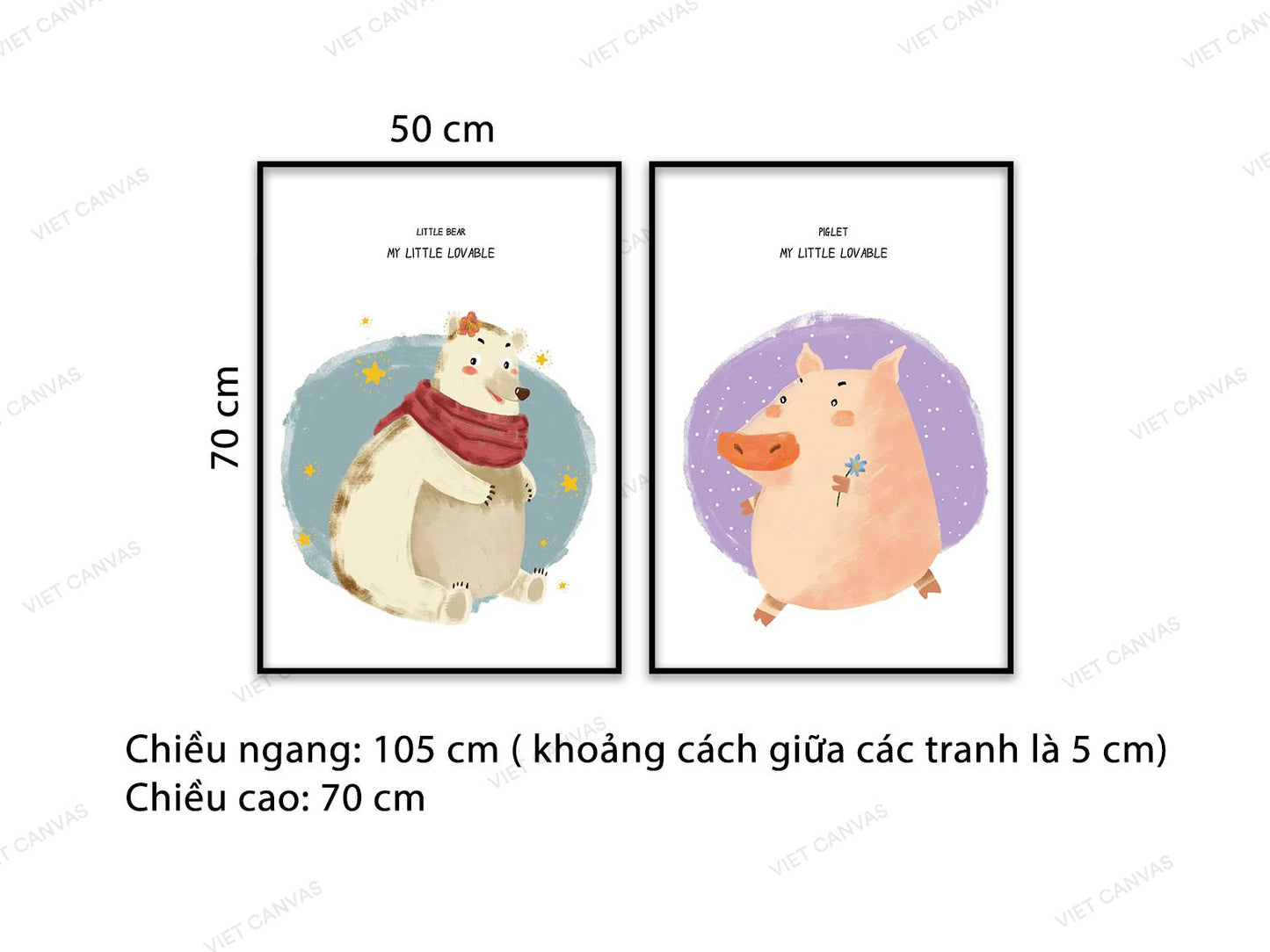 Bộ 2 Tranh Heo Và Gấu - VB194