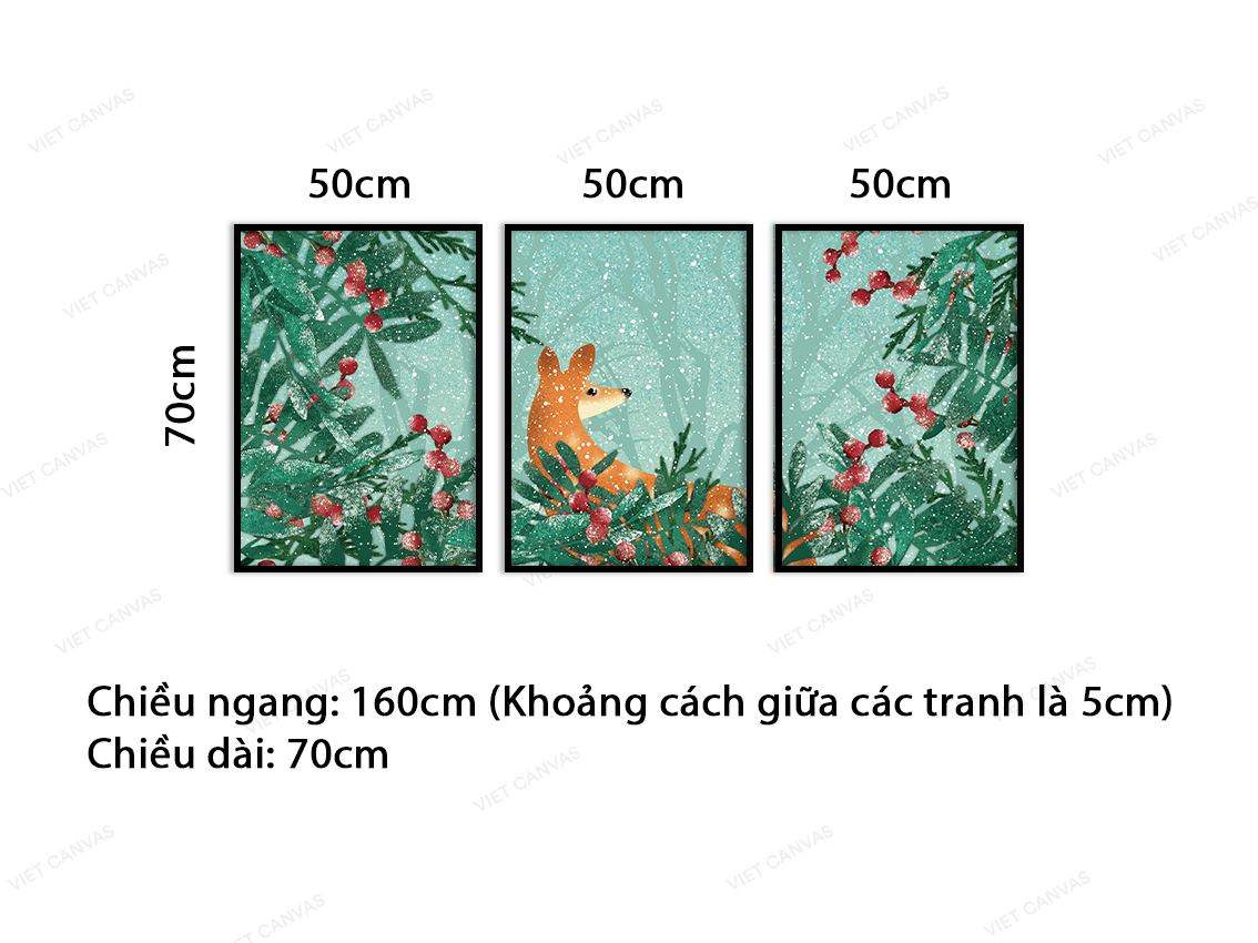 Bộ 3 Tranh Cáo Trong Rừng Quả Đỏ - VB965