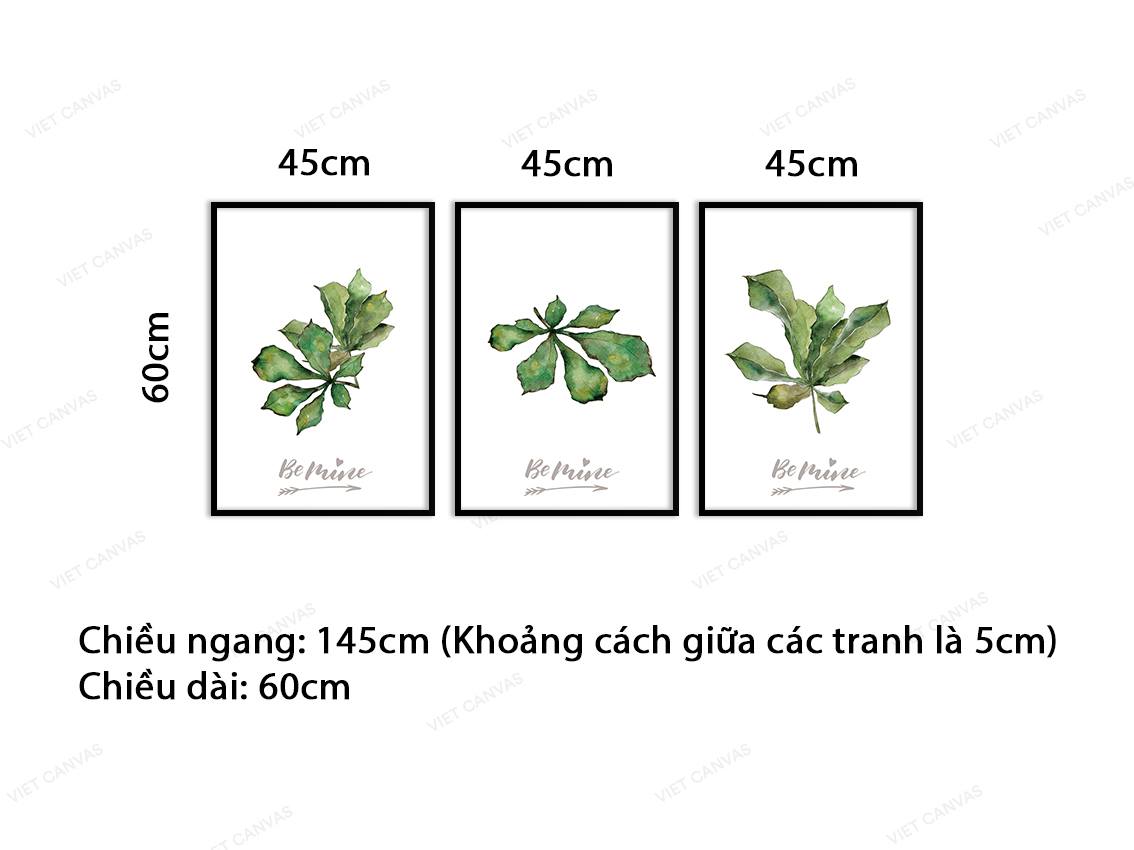 Bộ 3 Tranh Lá - VB604