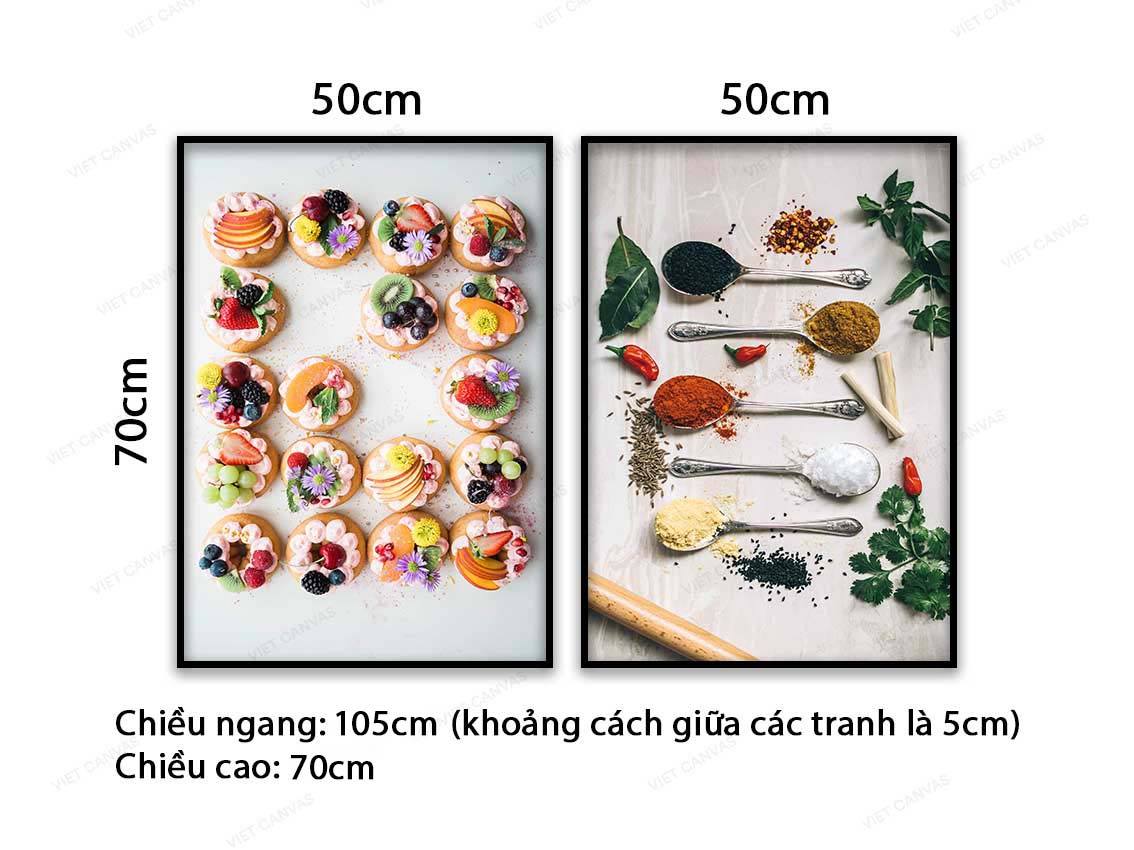 Bộ 2 Tranh Những Chiếc Bánh Ngọt Và Gia Vị - VC073