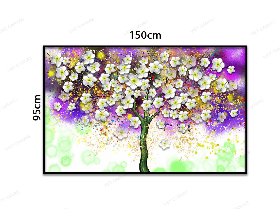Tranh Cây Hoa Trắng Ấn Tượng - VB783