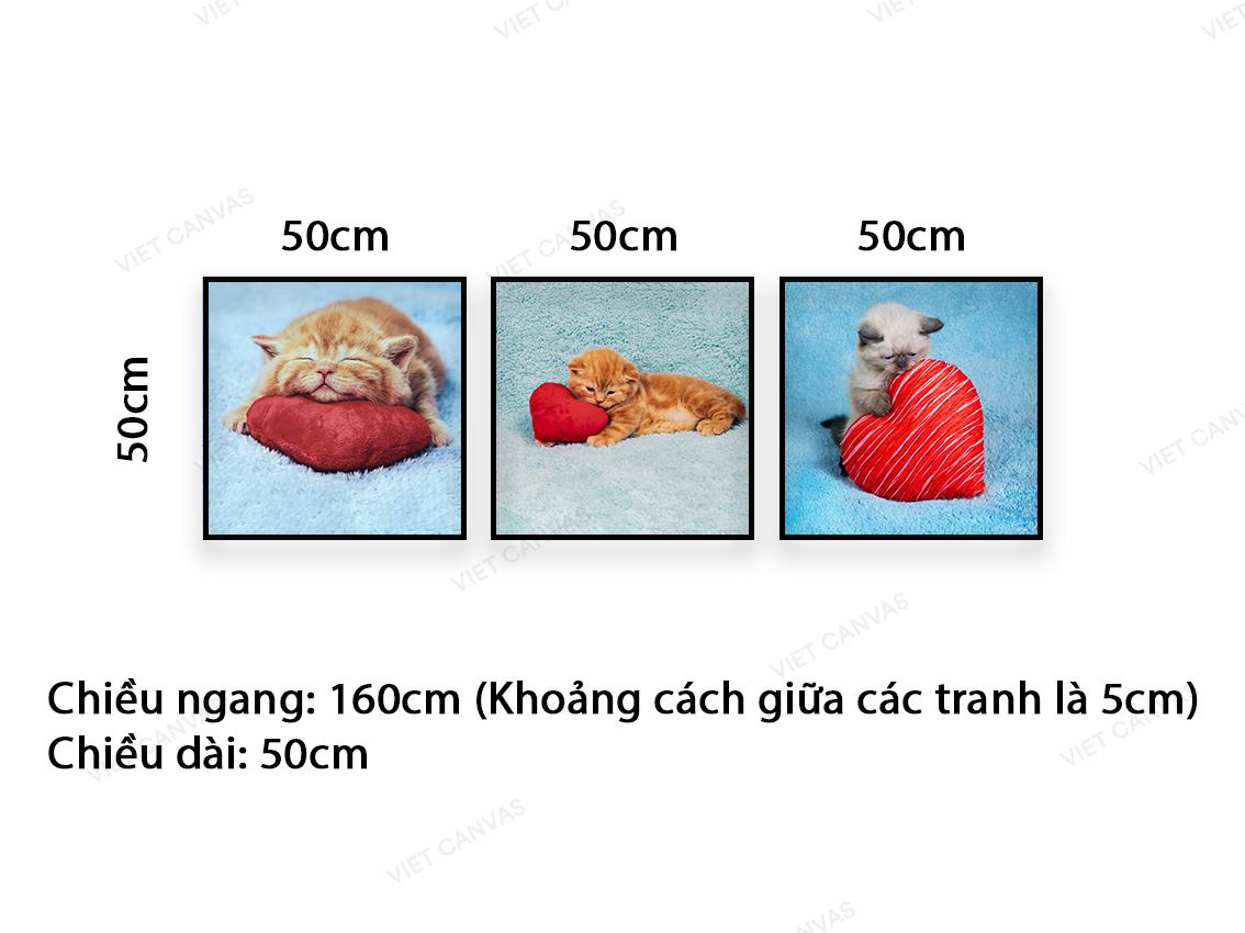 Bộ 3 Tranh Mèo Con Tinh Nghịch - VB003