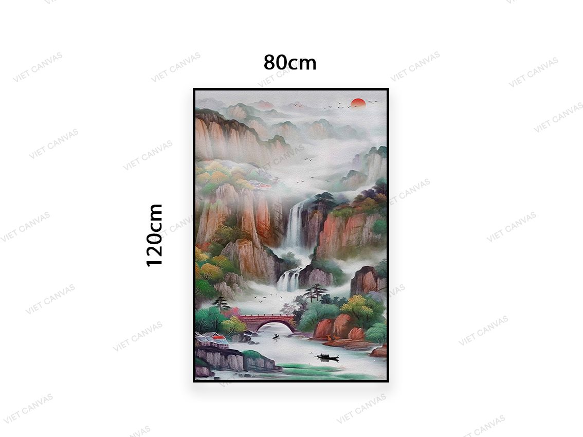 Tranh Phong Cảnh Thác Núi Hữu Tình - VC156