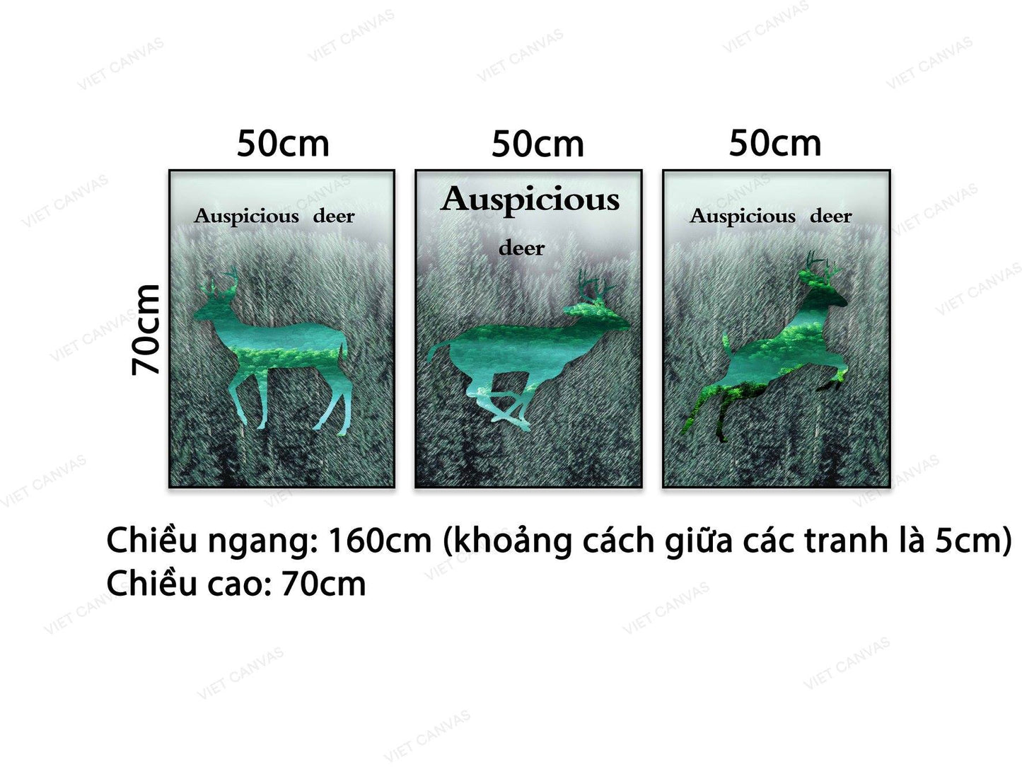 Bộ 3 Tranh Hươu - VB585