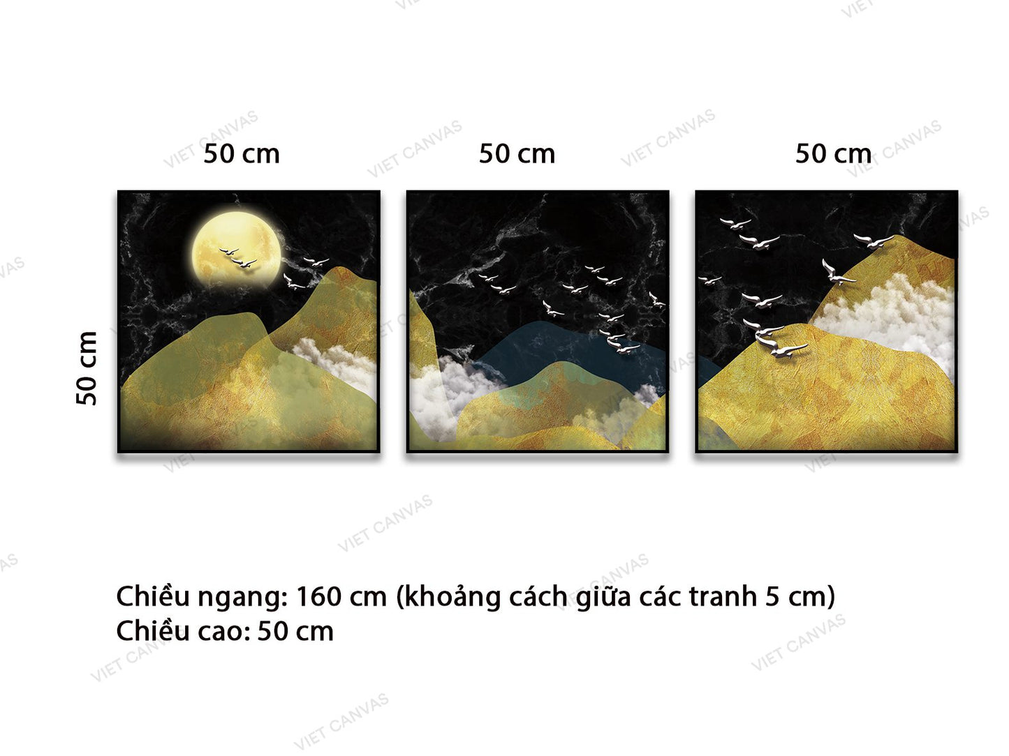 Bộ 3 Tranh Núi Non Trùng Điệp - VB707