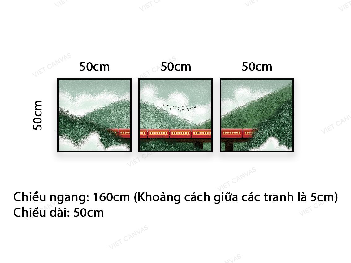 Bộ 3 Tranh Đoàn Tàu Băng Rừng - VC046