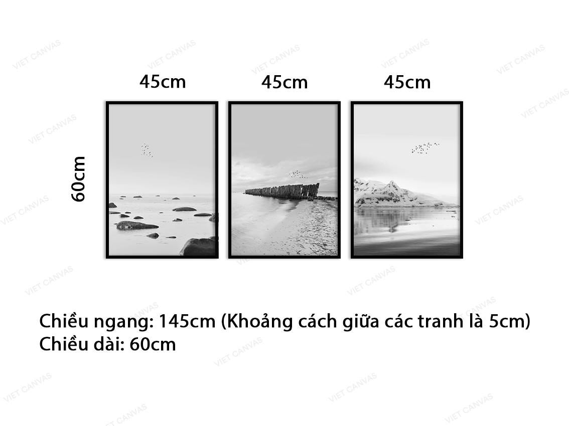 Bộ 3 Tranh Bờ Biển Băng Giá - VB973