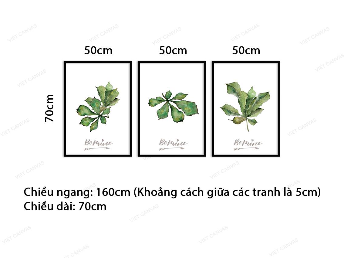 Bộ 3 Tranh Lá - VB604