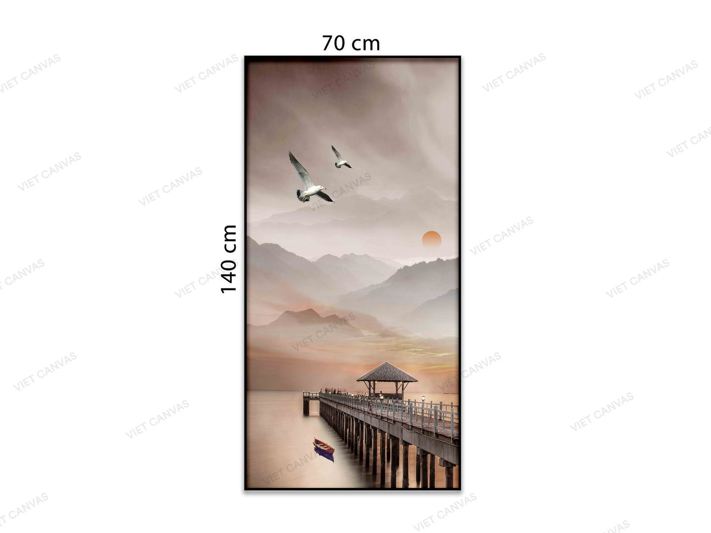 Tranh Đôi Chim Bay Lượn Buổi Chiều Tà - VB130
