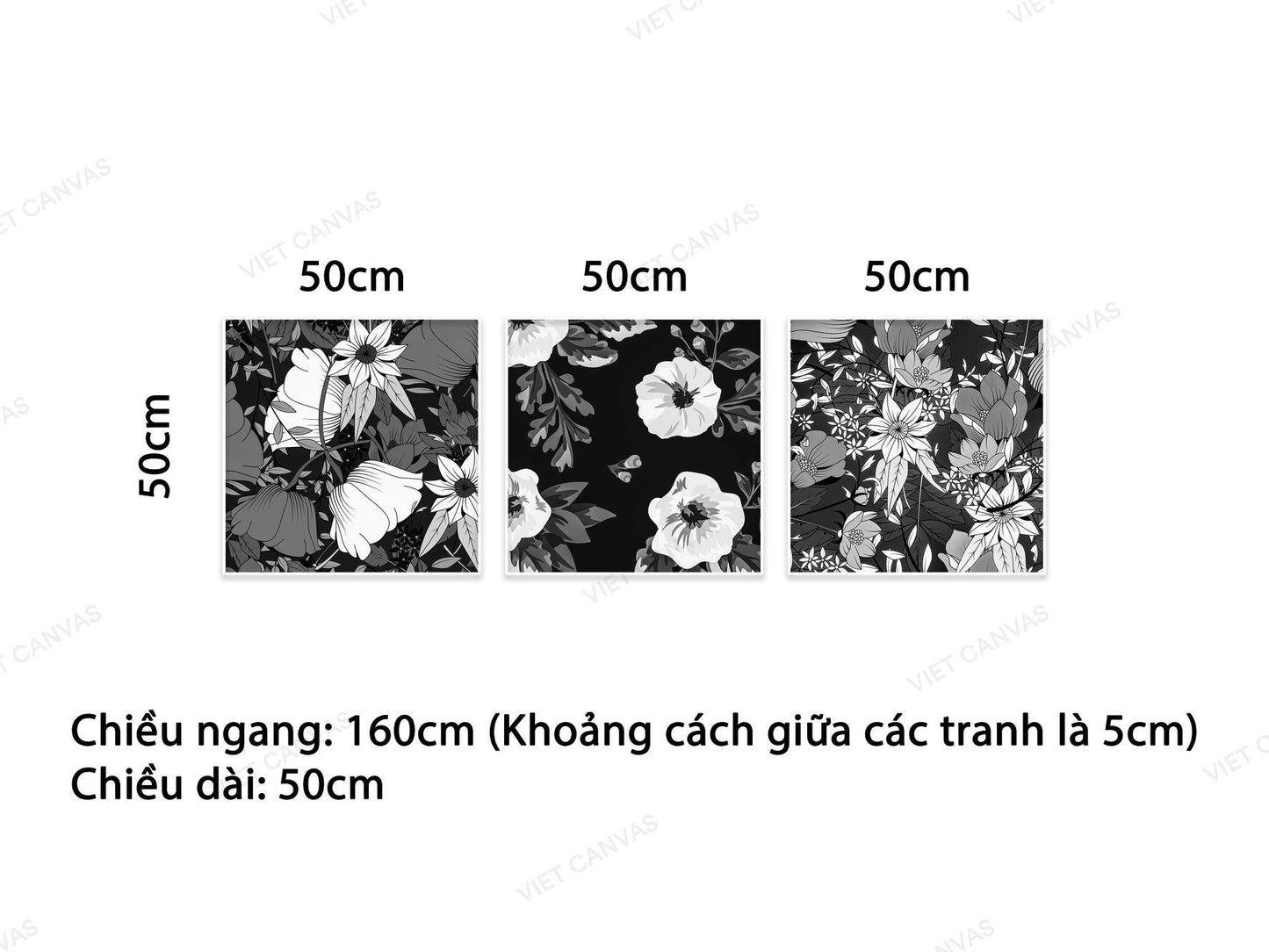 Bộ 3 Tranh Hoa Nở Rộ - VA663