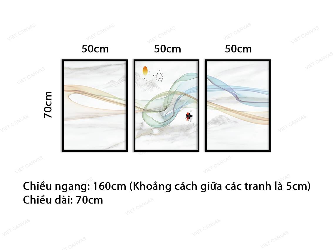 Bộ 3 Tranh Con Đò Trên Sông - VB706