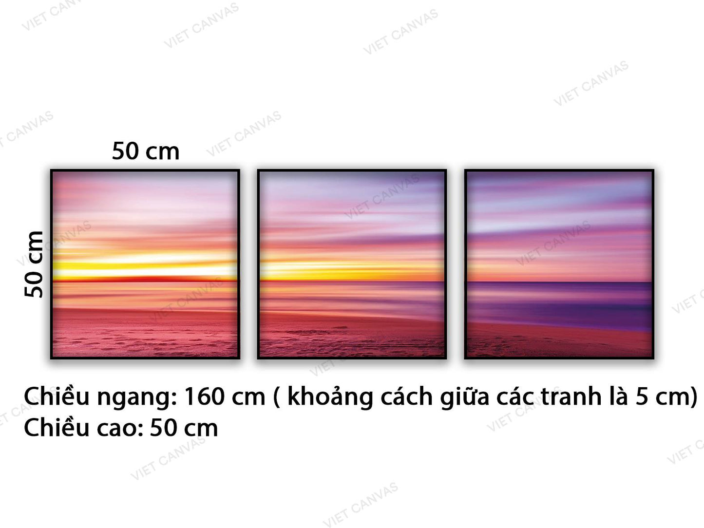 Bộ 3 Tranh Hoàng Hôn Buông Xuống - VB815