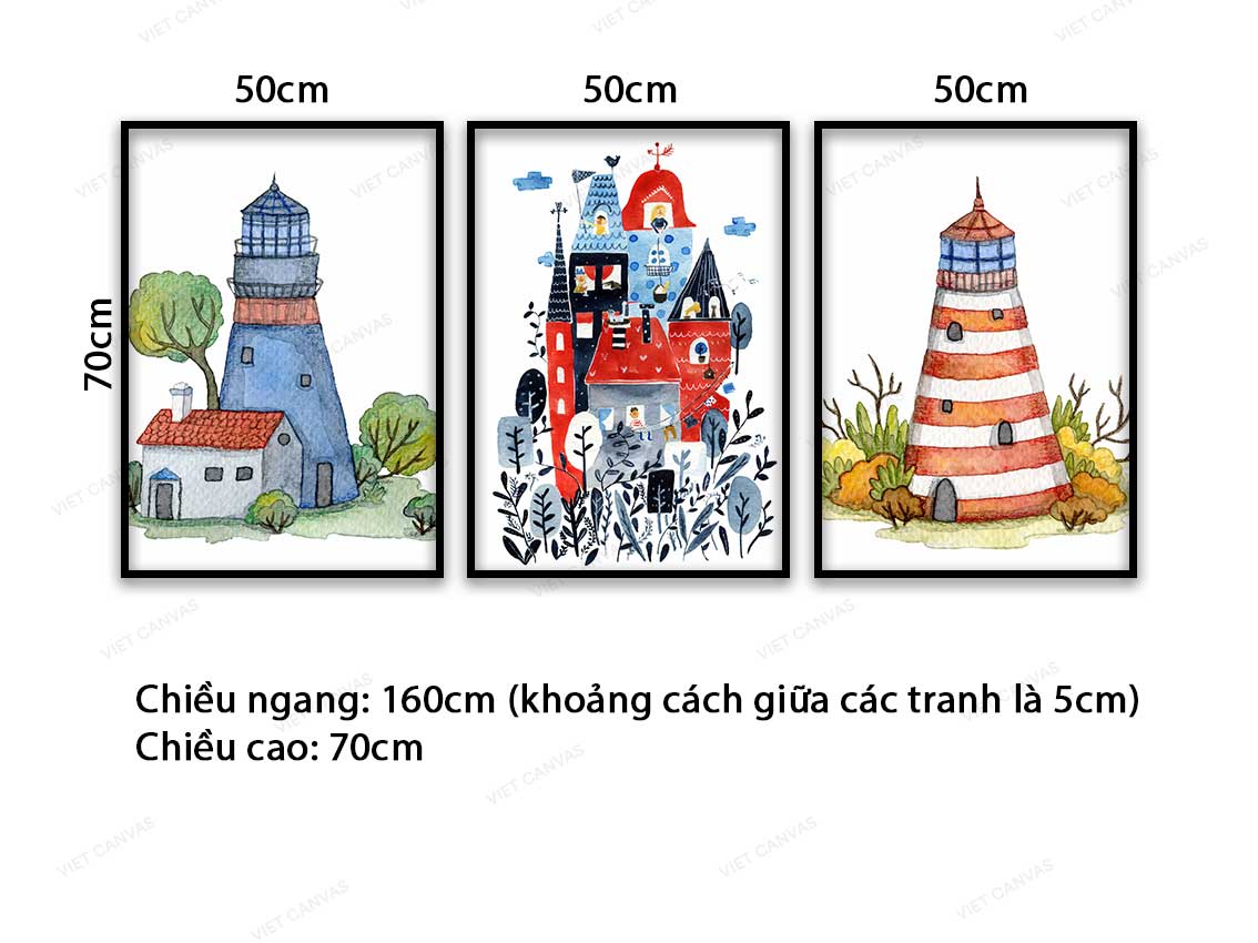 Bộ 3 Tranh Lâu Đài Cổ Tích - VC057