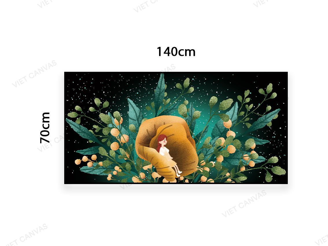 Tranh Bé Gái Giữa Muôn Trùng Lá Cây - VC038