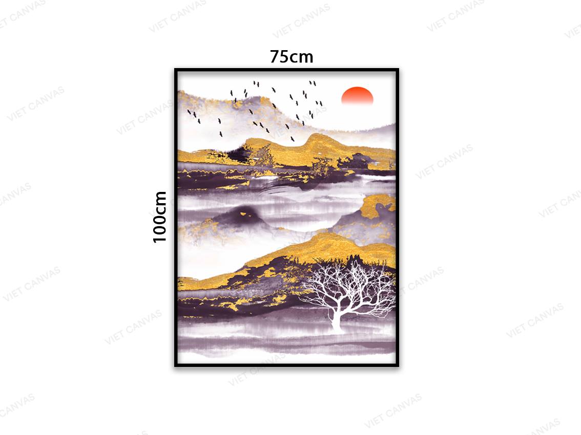 Tranh Núi Rừng Chiều Hoàng Hôn - VC172