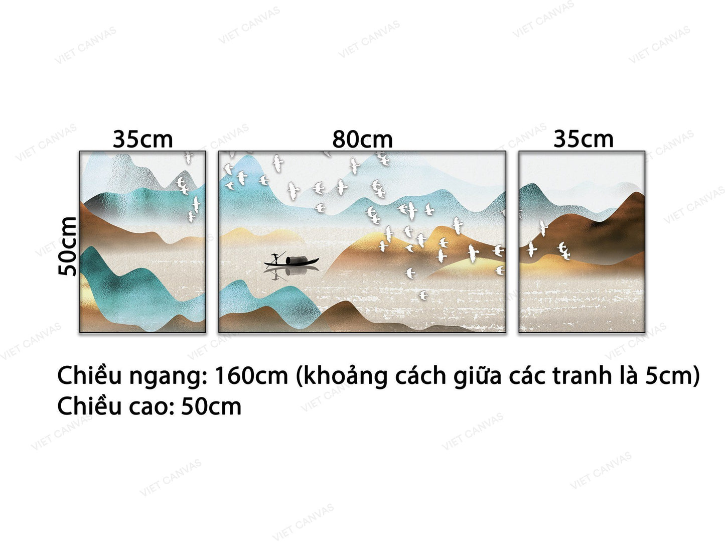 Bộ 3 Tranh Cảnh Miền Quê Yên Bình - VB398