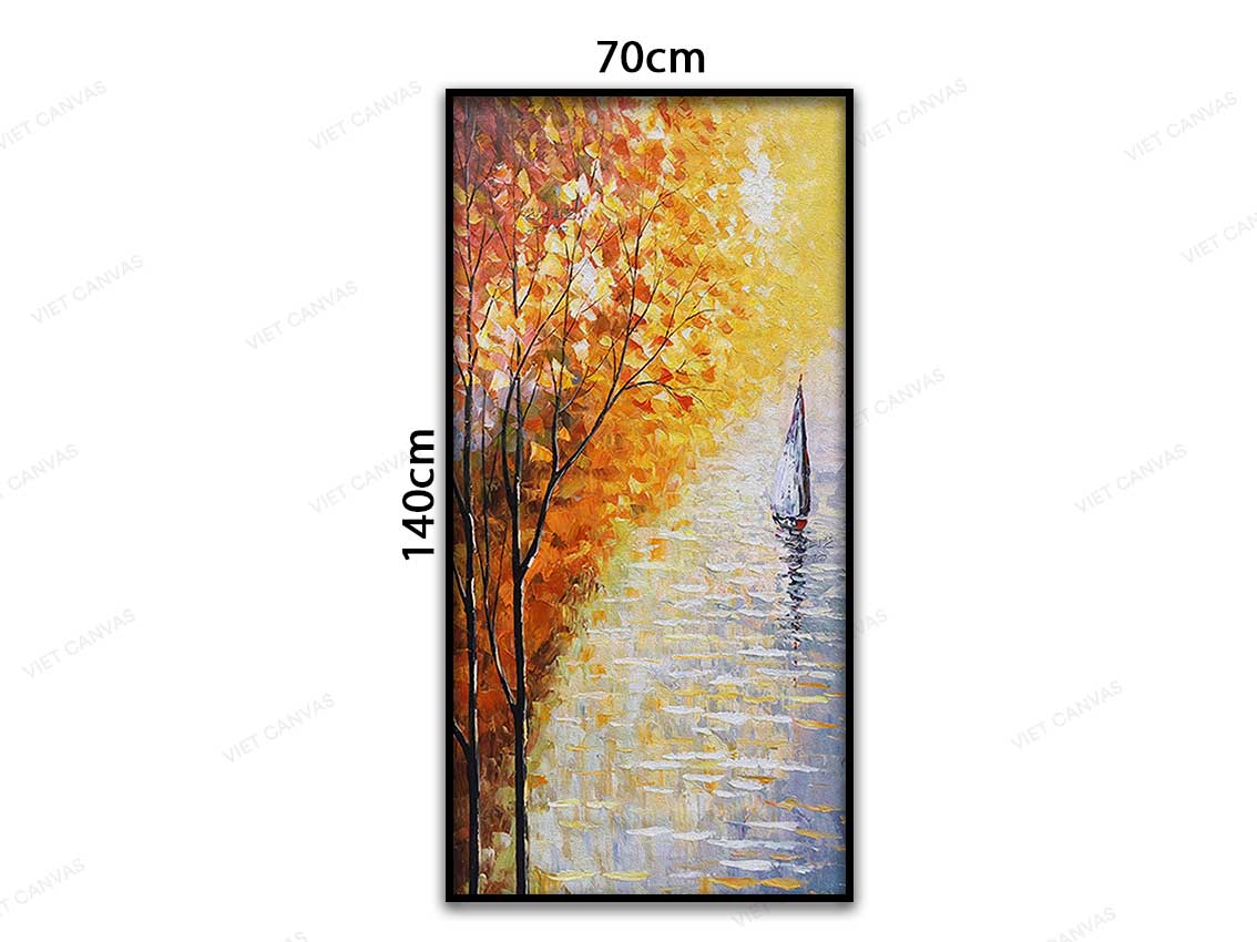 Tranh Cánh Buồm Trên Dòng Sông Mùa Thu - VC266