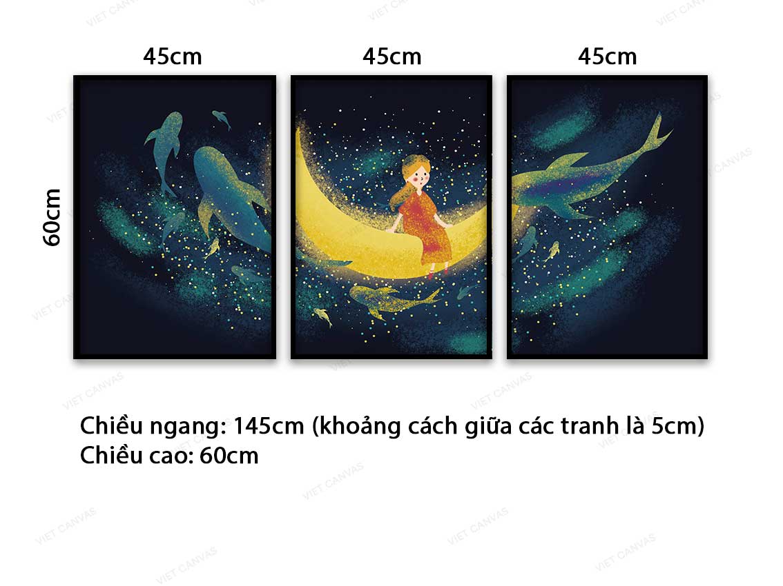 Bộ 3 Tranh Nấc Thang Lên Cung Trăng - VB778