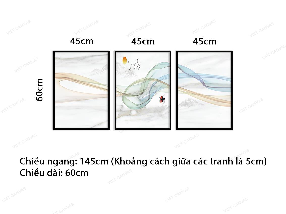 Bộ 3 Tranh Con Đò Trên Sông - VB706