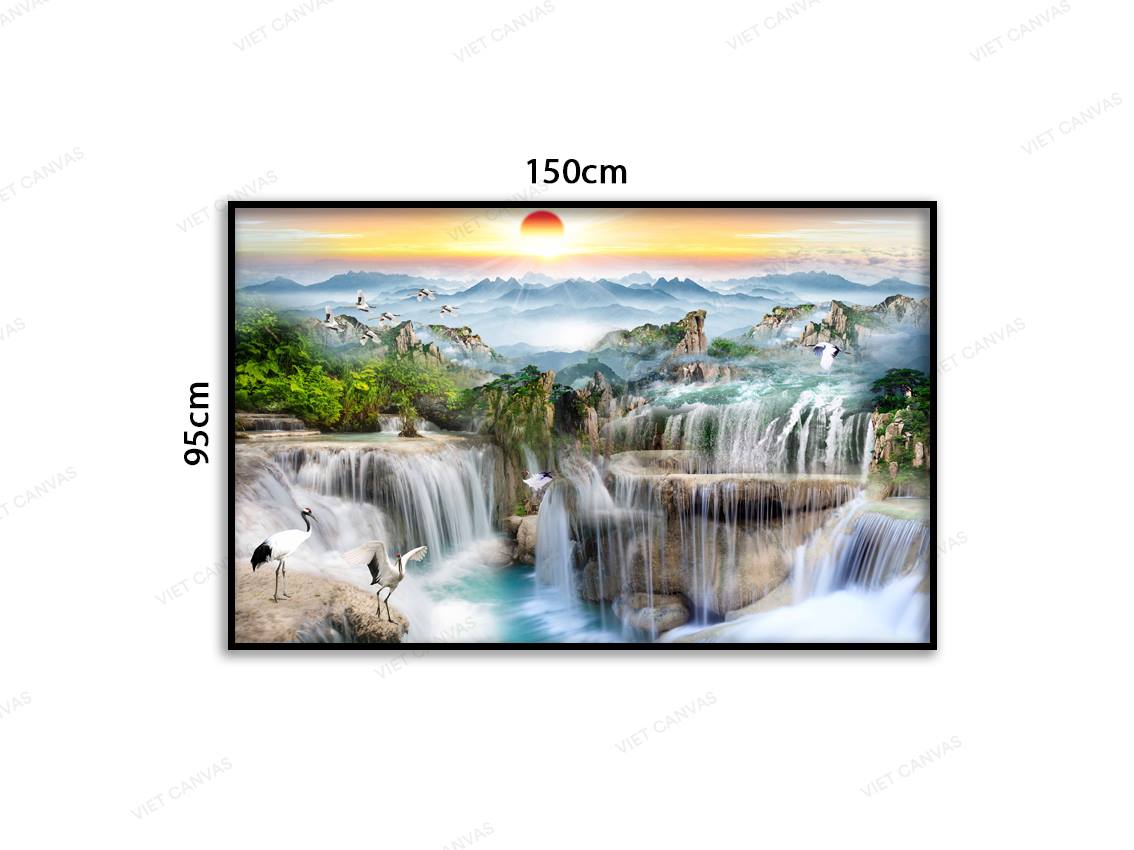 Tranh Bầy Cò Bên Dòng Thác - VB789