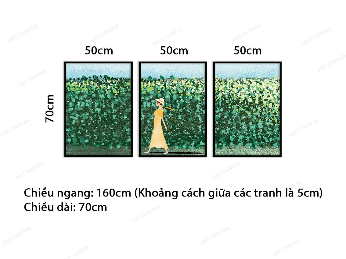 Bộ 3 Tranh Cô Gái Kiêu Sa Dạo Phố - VB972