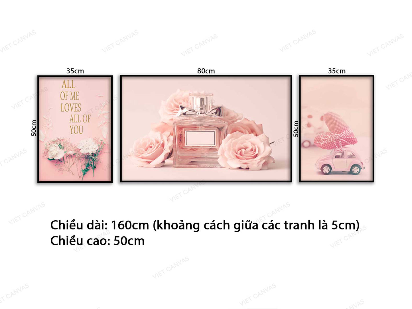 Bộ 3 Tranh Hoa, Nước Hoa Và Ô Tô - VB920