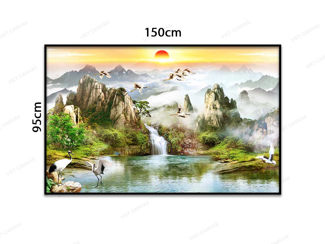 Tranh Phong Thuỷ Tùng Hạc - VB874